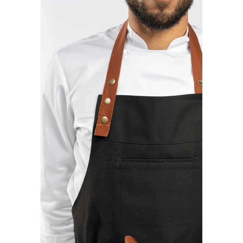 Tablier à bavette noir service - NEKTAR
