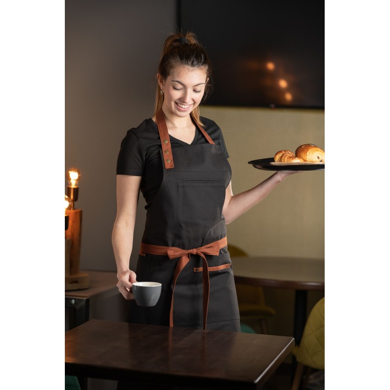 Tablier à bavette noir service - NEKTAR