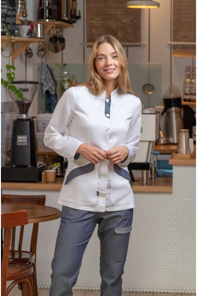 Veste de cuisine en lin - CAELIA