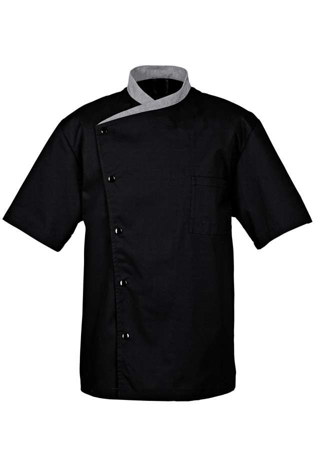 Veste cuisine noire petit prix - JULIUSO MANCHES COURTES