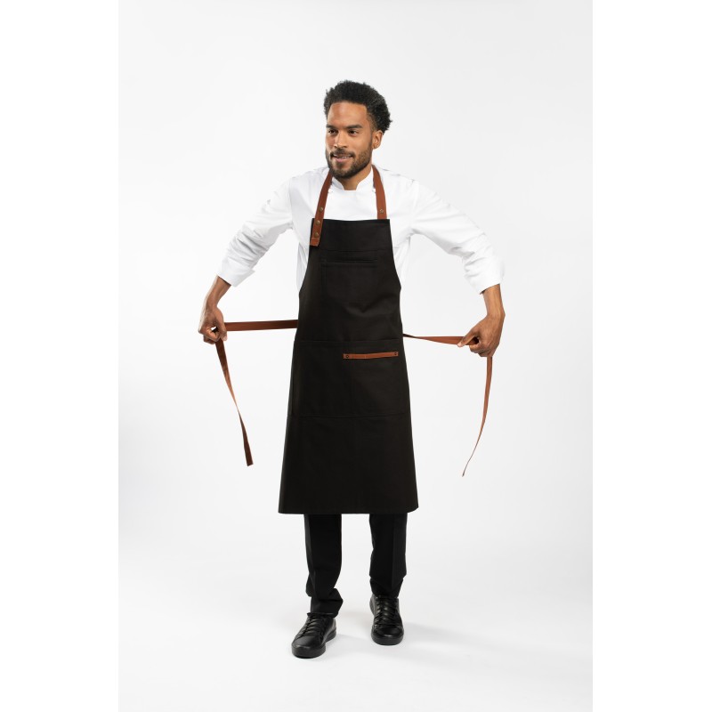 Tablier à bavette noir service - NEKTAR
